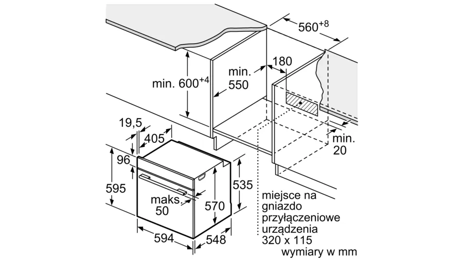 Piekarnik z funkcją pary do zabudowy HRA334EB1 Bosch Serie 4 - obrazek 9