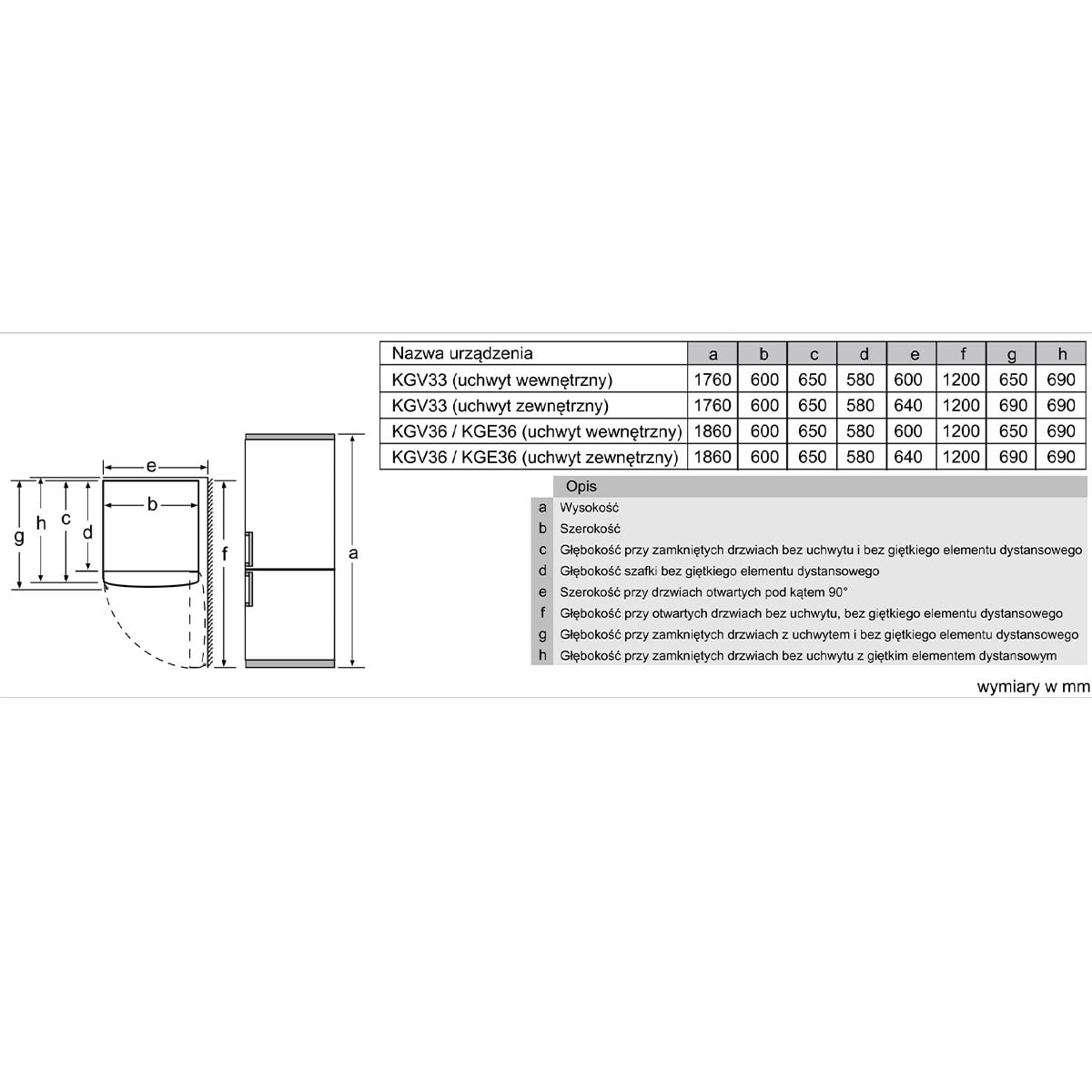 CHŁODZIARKO-ZAMRAŻARKA, ZAMRAŻARKA NA DOLE SERIE 4 KGV33VLEA - obrazek 3
