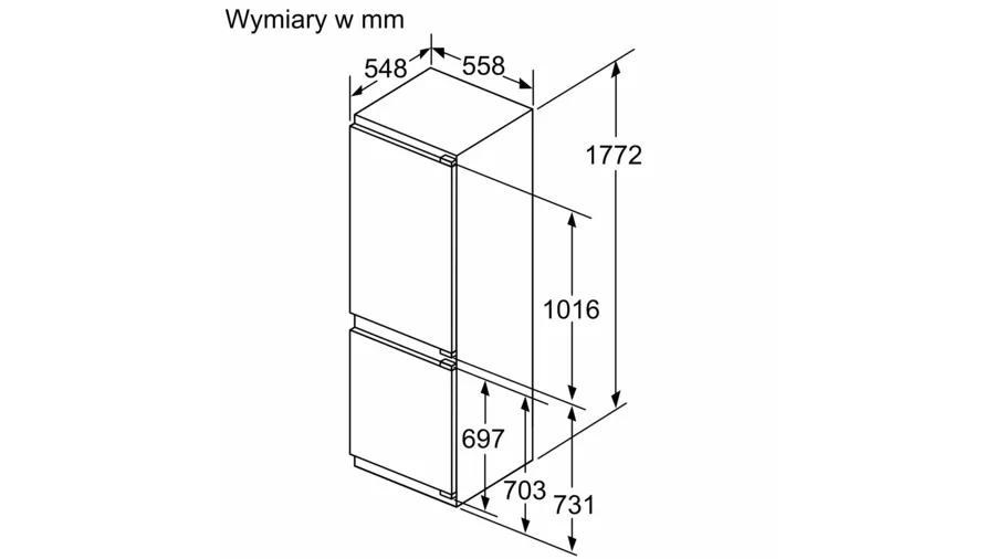 Chłodziarko-zamrażarka z dolną zamrażarką KIN86ADD0 Bosch Serie 6 do zabudowy - obrazek 7